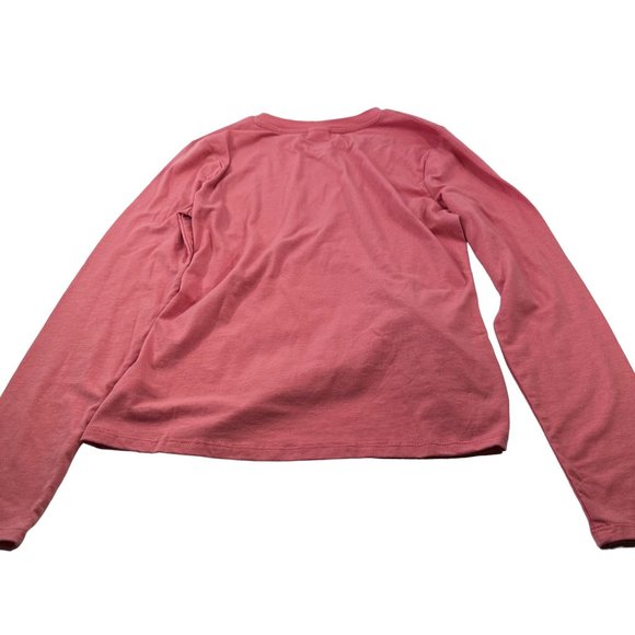 Selfie Women's Sz Medium Long Sleeve Tee Shirt Gather And Tied On Front Pink New - Picture 2 of 16